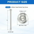 thumbnail image 2 of Uxcell 12 PCS #10-32 UNF x 3 Inch Button Head Socket Cap Screw Hex Bolt Silver, 2 of 7