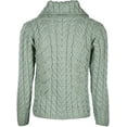 thumbnail image 4 of Aran Woollen Mills Women's Irish Button Cardigan Sweater Cable Knit 100% Merino Wool Jacket Made in Ireland, 4 of 5
