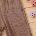 thumbnail image 6 of Baby Boy Girl Overalls Cotton Gauze Sleeveless Romper Button Down Jumpsuits with Pockets Toddler Summer Clothes, 6 of 6