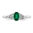 thumbnail image 5 of 925 Sterling Silver Polished Created Emerald Ring Size 6 - .37 cwt -  Jewelry Gift for Mom, 5 of 6