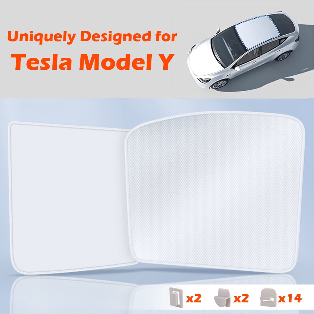 2WIN2BUY Sunshade Roof for Tesla Model Y 2020-2024,No-Gap & No-Sag Heat Insulation Foldable Sunroof Sun Shade for Tesla Model Y Accessories