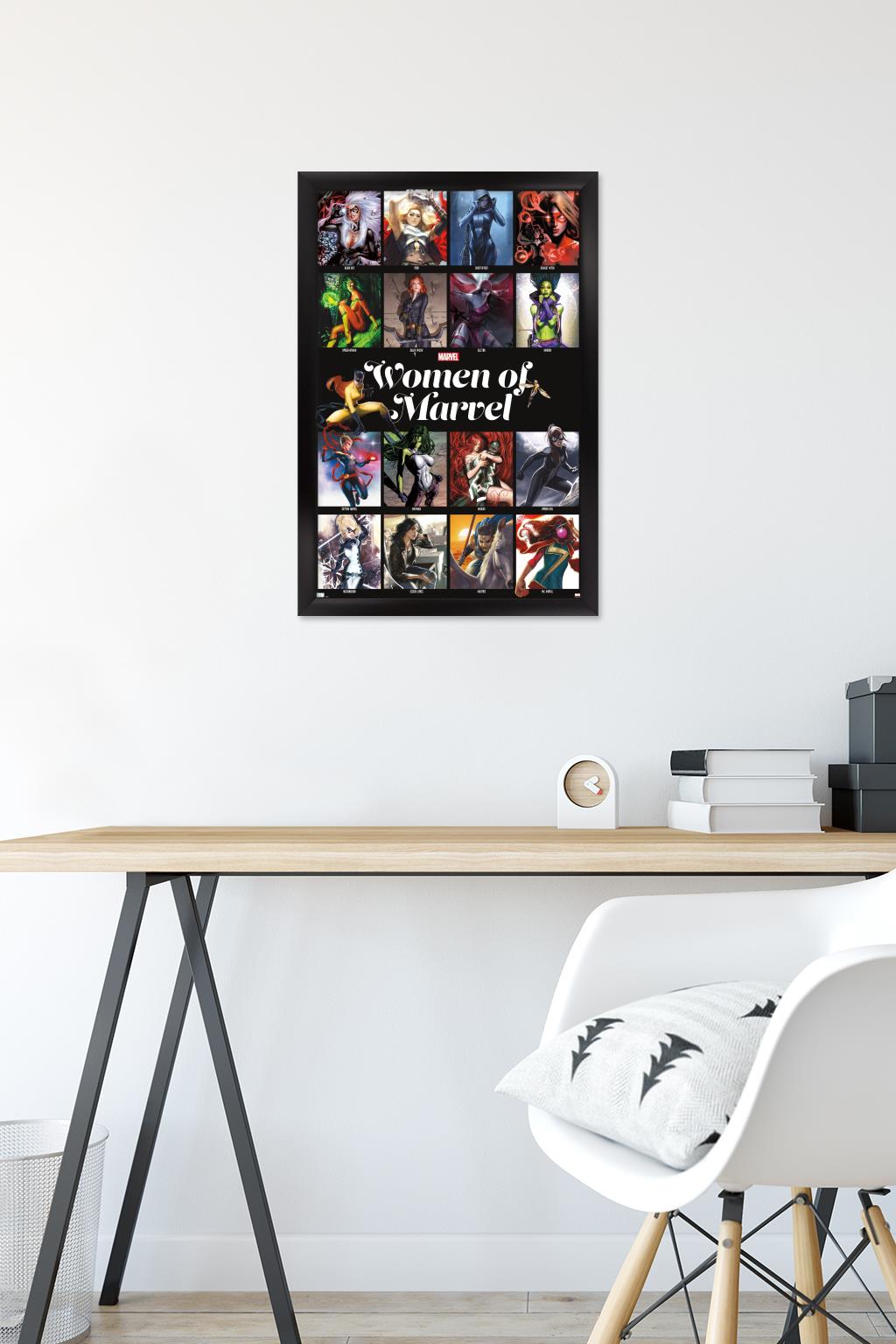Marvel - Women of Marvel - Grid Wall Poster, 14.725" x 22.375", Framed