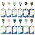 thumbnail image 2 of Cordón de plumas de poliéster con transferencia térmica, hebilla fácil de levantar, de arcoíris, redondo, de aleación de zinc, con diseño floral de PVC, para tarjetas y certificados, 2 of 4