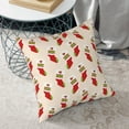 thumbnail image 6 of Square Throw Pillow Covers with Core, Christmas Stocking Prints Pillows for Sofa Beds, 16 x 16 inches Beige, 6 of 9