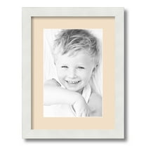 ArtToFrames 12x16" Matted Picture Frame with 8x12" Single Mat Photo Opening Framed in 1.25" Satin White Frame and 2" French Creme Mat (FWM-3966-12x16)