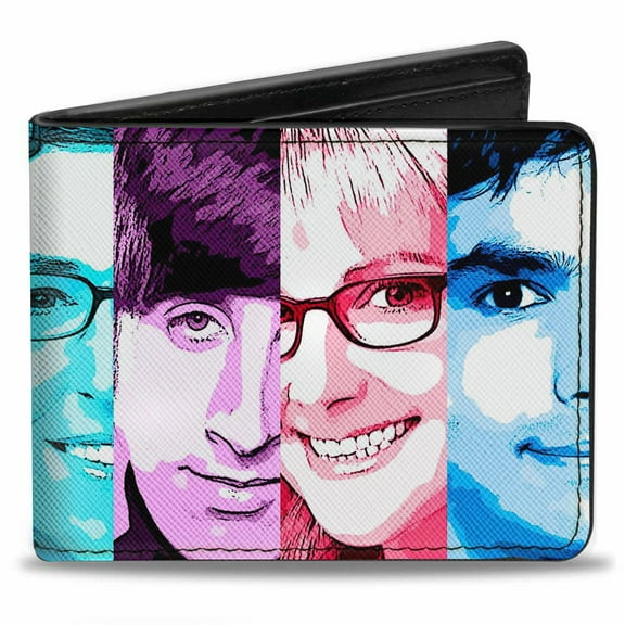 The Big Bang Theory Wallet, Bifold, The Big Bang Theory Characters Panels Multi Color, Vegan Leather