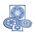 thumbnail image 1 of Prestigious Passover Seder Dinnerware Renaissance Set Includes Round Porcelain Seder Plate Square Matzo Tray Silk Matza Cover & Afikoman Bag Magnificent Passover Decoration Dishware By Aviv Judaica, 1 of 4
