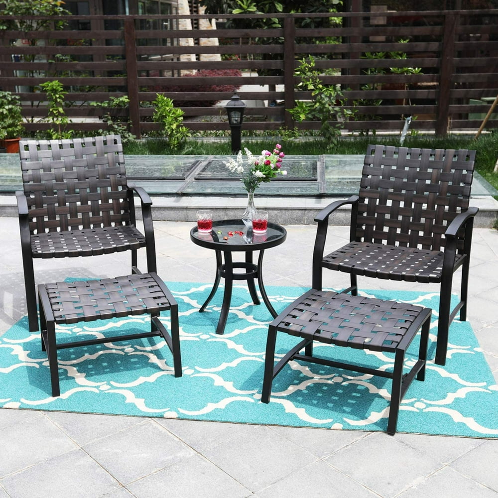 MF Studio 5PCS Outdoor Conversation Set Patio Furniture with 2