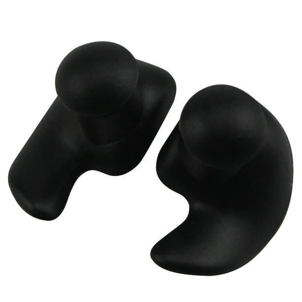 1 par de tapones para los oídos impermeables tapones para los oídos de silicona accesorios de natación (negro)
