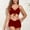 Red, variant on Hvot&aat Women Solid Color Swimsuit Tie Front Shorts Bikini Drawstring Bathing Suit Two Piece Summer Beachwear