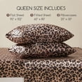 thumbnail image 7 of MR&HM Silky Satin Sheet Set Queen Size 4 Pcs, Elegant Luxurious Queen Size Bed Sheets, with Flat Sheet, 15'' Deep Pocket Fitted Sheet and Queen Satin Pillow Cases Set of 2 (Queen Size, Brown Leopard), 7 of 7