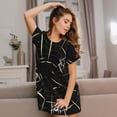 thumbnail image 3 of Uemuo Spiders On The Web Pattern Women’s Nightdress – Casual Sleep Shirt, Soft Relaxed Fit Short-Sleeved Cotton Sleepwear for Home, Bedtime, and Lounging, 3 of 6