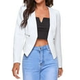 thumbnail image 1 of FASHIONWT Women Plus Size Long Sleeve Solid Cardigan Zip Pocket Premium Blazer Suit, 1 of 4