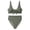 Army Green, variant on High Waisted Bikini Set for Women Tie Front Ribbed 2 Piece Bathing Suit V Neck Tummy Control Beach Swimwear Size M