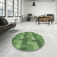 thumbnail image 4 of Ahgly Company Machine Washable Indoor Square Transitional Shamrock Green Area Rugs, 4' Square, 4 of 7