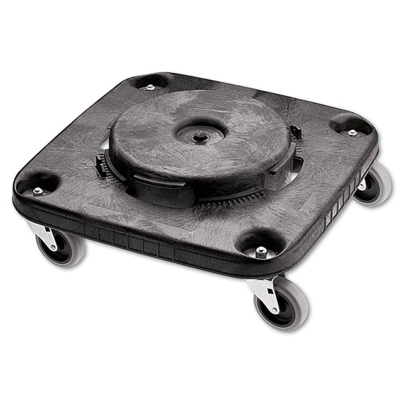 Rubbermaid Commercial Products FG353000BLA Chariot de Conversion pour Conteneur Carré Brute 6-1/4 Po H X 17-1/4 Po L X 17-1/4 Po D Noir