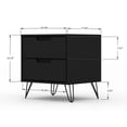 thumbnail image 2 of Manhattan Comfort 179GMC2 Rockefeller Noir Commode 5 Tiroirs et Table de Chevet 2 Tiroirs Set&44; 44,57 x 55,5 x 21,57 Po., 2 of 2
