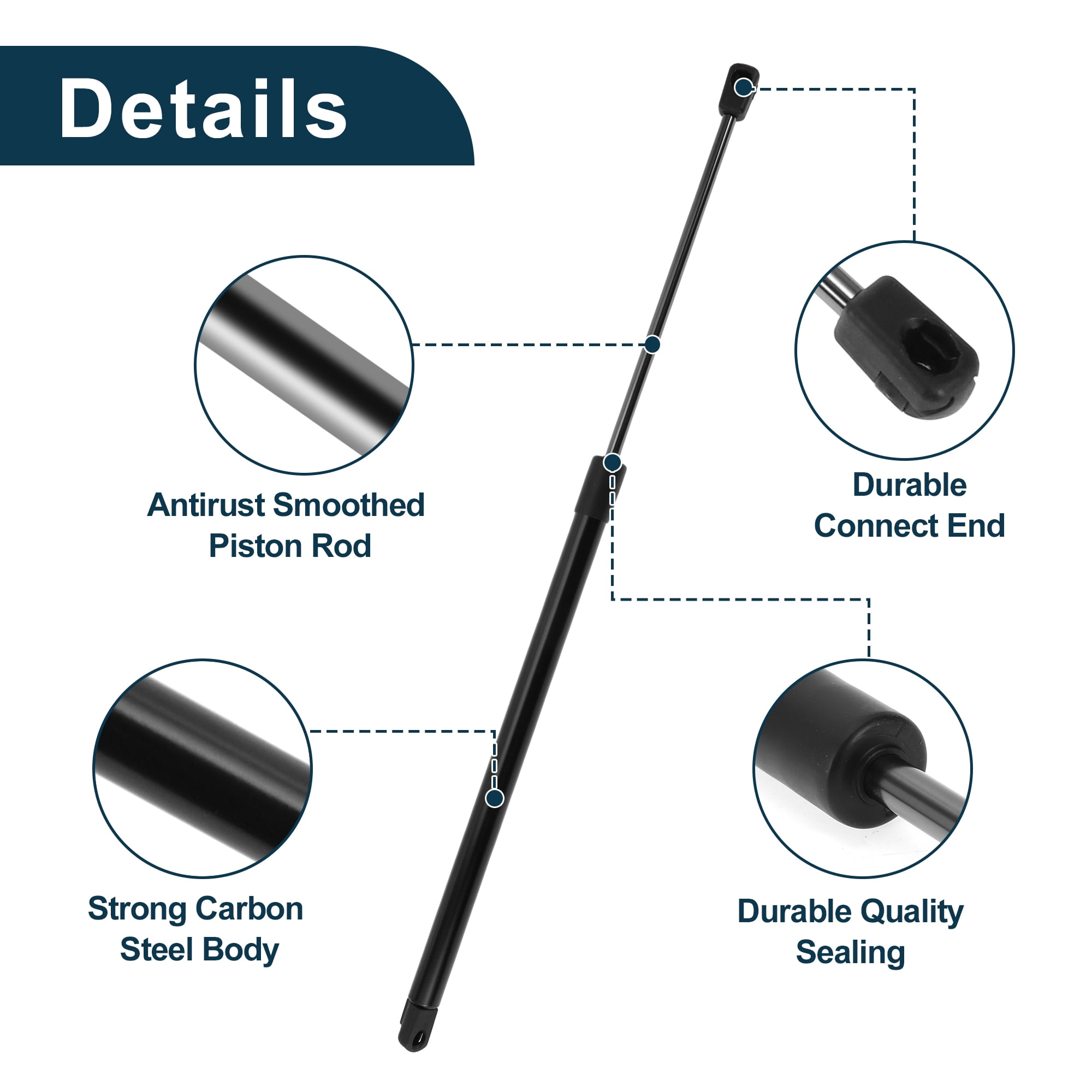 Unique Bargains 2Pcs Lift Supports for Pontiac Grand Prix 2004-2007 No.19120514 Black