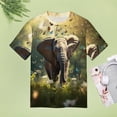 thumbnail image 4 of Colorful Elephant Flower Women's T-Shirt Short Sleeve T Shirts Tops Tee Ladies Loose T, 4 of 6