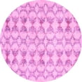 thumbnail image 1 of Ahgly Company Indoor Round Abstract Pink Contemporary Area Rugs, 6' Round, 1 of 4