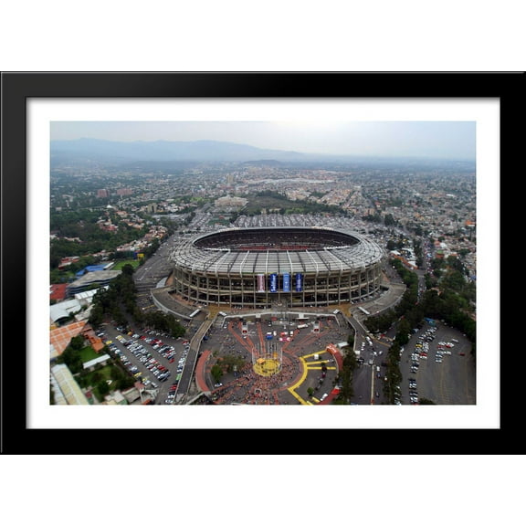 Azteca Stadium 40x28 Large Black Wood Framed Print Art