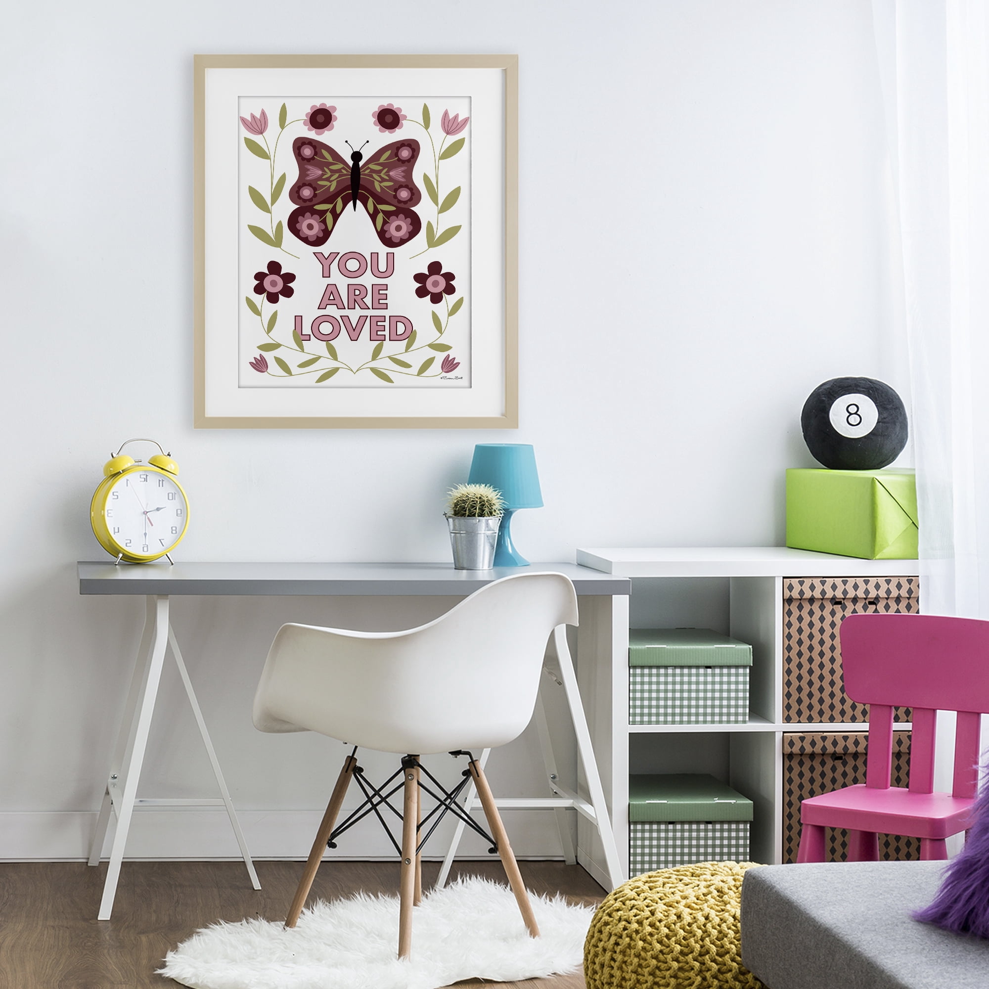 Stupell Industries You Are Loved Symmetrical Birch Framed Print Under Glass, design by Susan Ball