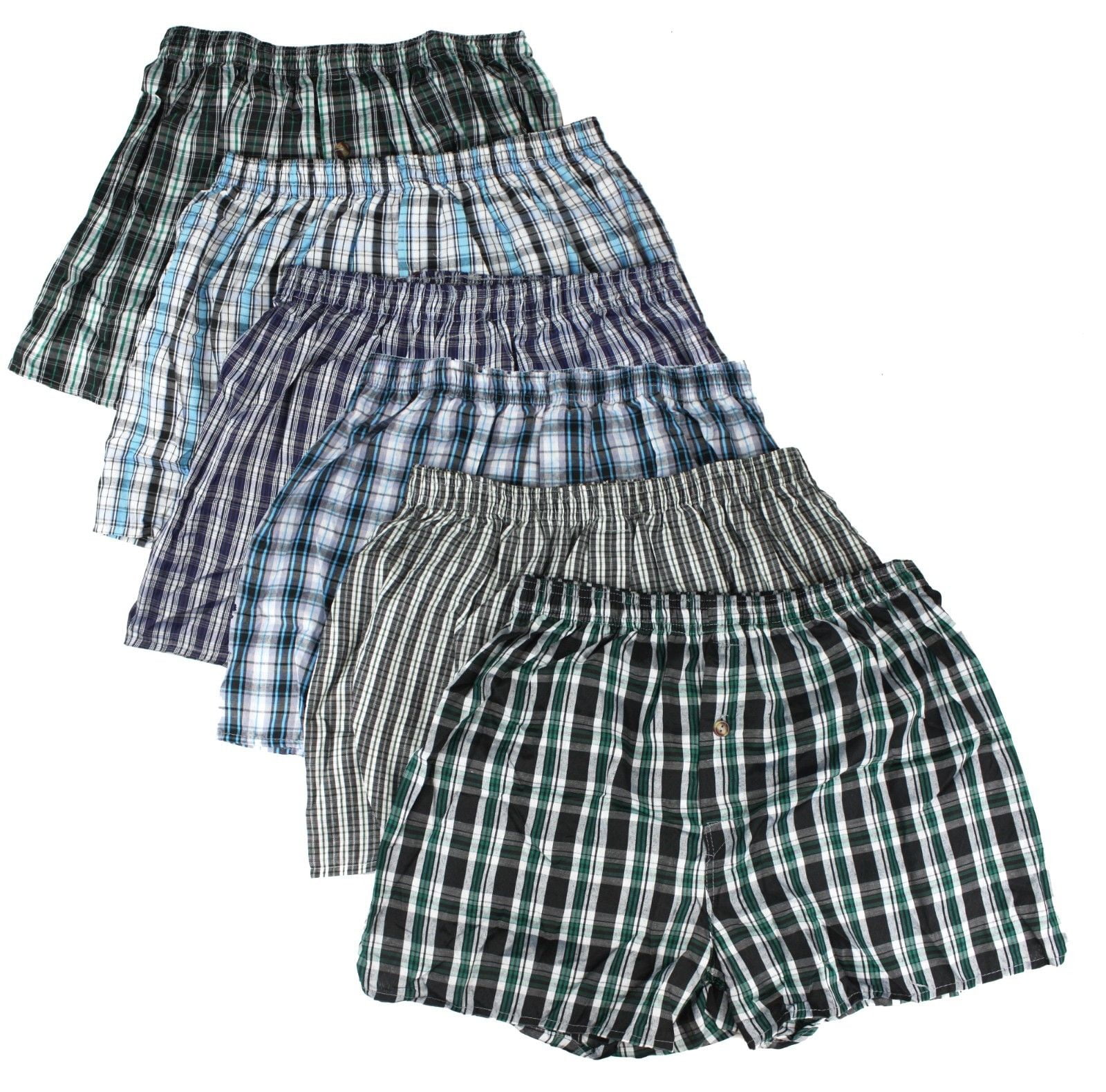 Men's Checker Plaid Shorts Assorted Cotton Blend Boxers Trunks