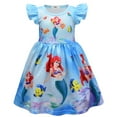 thumbnail image 1 of Robe de Fête Imprimée Sirène Princesse Ariel pour Filles, 1 of 3