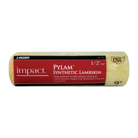 LINZER/AMERICAN BRUSH Pylam Paint Roller Cover, Synthetic Lambskin, 1/2 x 9-In. RC144-9