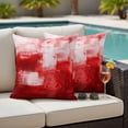 thumbnail image 2 of Outdoor Pillow Cover Abstract Oil Painting Set of 2 Waterproof Throw Pillowcases Red Decorative Patio Furniture Pillows for Couch Garden Indoor & Outdoor Use, 2 of 9