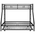 thumbnail image 5 of Canddidliike Twin Over Full Metal Bunk Bed with Trundle and 2 Ladder for 3 People - Black, 5 of 9