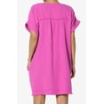 thumbnail image 2 of Robe Mini Babydoll en Gaze de Coton à Manches Courtes Col en V Décontractée pour Femmes, 2 of 7