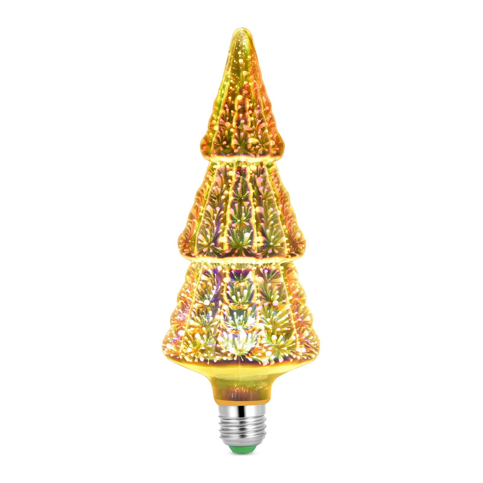 Firework Light Bulb, 3D Colorful Christmas Tree Decorative LED Bulb for