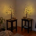 thumbnail image 6 of Red Berry Blossom Twinkling Tree, 2026 New Red Berry Blossom Tree with Lights, Artificial Decorative Tree, Battery/USB Operated, 24 LED Lights Decor for Christmas Indoor Home Decor, 6 of 6