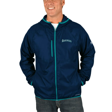 Seattle Mariners Majestic Strong Will Dry Base Full-Zip Hooded Jacket -