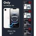 thumbnail image 3 of KOMI for iPhone 16e Case Set, 1 Tempered-Glass Screen Protector, Military-Grade Protection, Yellowing and Scratch Resistant MagSafe Phone Case, Purple Glitter Magnetic, 3 of 5