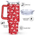 thumbnail image 3 of Red White Holly Snowflakes 40 Oz Tumbler with Handle Lid and Straw Stainless Steel Double Walled Vacuum Insulated Cup Merry Christmas Gifts Tumbler for Women Men Friends Outdoor Indoor, 3 of 5