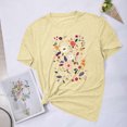 thumbnail image 3 of Camisetas de Verano de Mujer Pequeña Flor Impresa Cuello Redondo Manga Corta Superior, Verano Superior de las Mujeres, 3 of 4