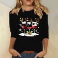 thumbnail image 2 of Womens Casual Christmas Tee Shirts Oversized Sweatshirt&nbsp;Cotton Pullover Sweaters Dressy Casual Zip Up Sweatshirt Plus Size 3/4 Sleeve Shirts, 2 of 4