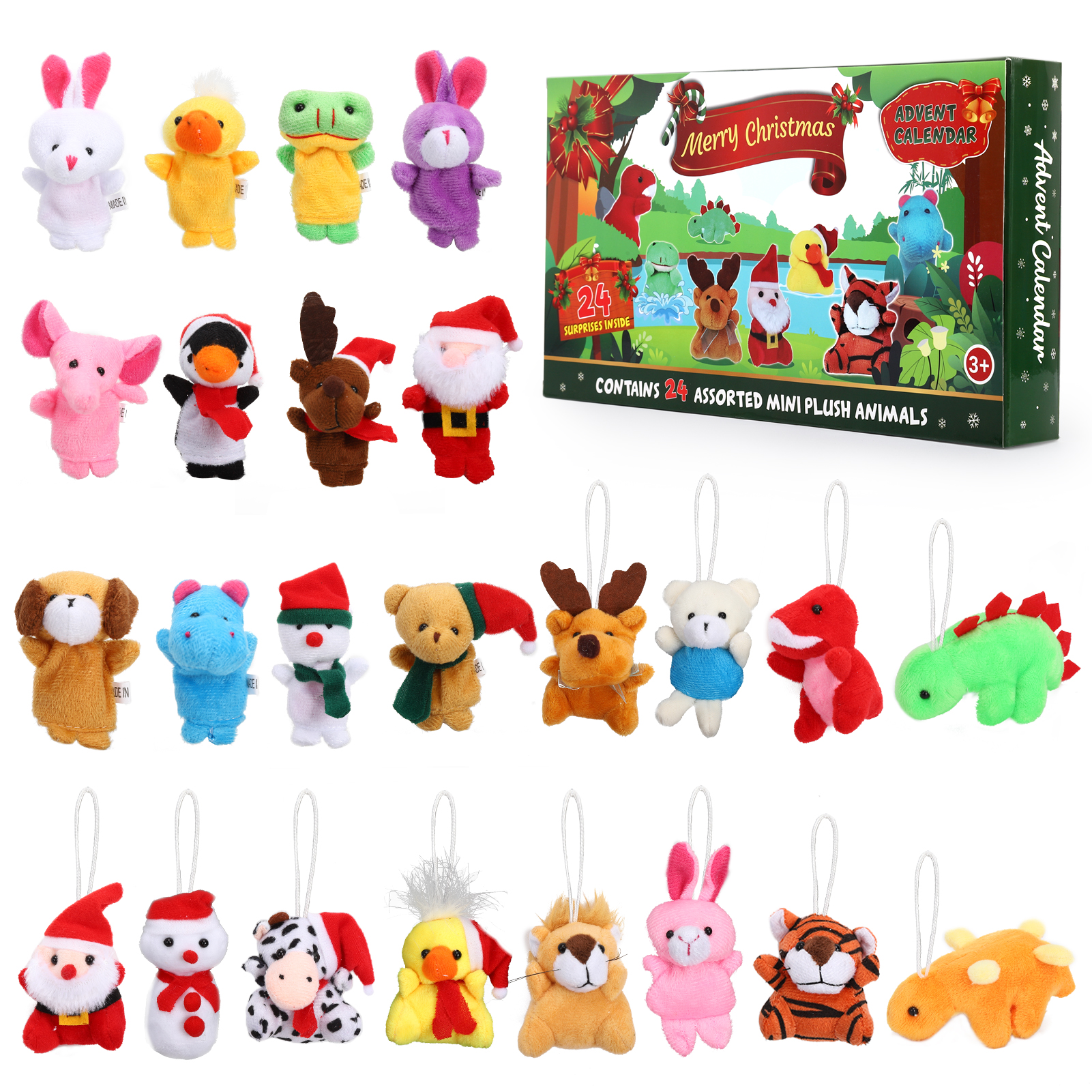 2022 Christmas Countdown Advent Calendar with 12 Mini Plush