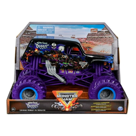 Monster Jam, Official Son-uva Digger Monster Truck, Collector Die-Cast Vehicle, 1:24 Scale, Kids Toys for Boys and Girls Ages 3 and up