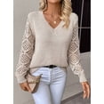 thumbnail image 5 of Suéteres casuales de moda 2024, tops para mujer, suéter de punto con cuello en V sólido, jersey de punto de otoño, 5 of 5
