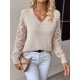 thumbnail image 5 of Suéteres casuales de moda 2024, tops para mujer, suéter de punto con cuello en V sólido, jersey de punto de otoño, 5 of 5