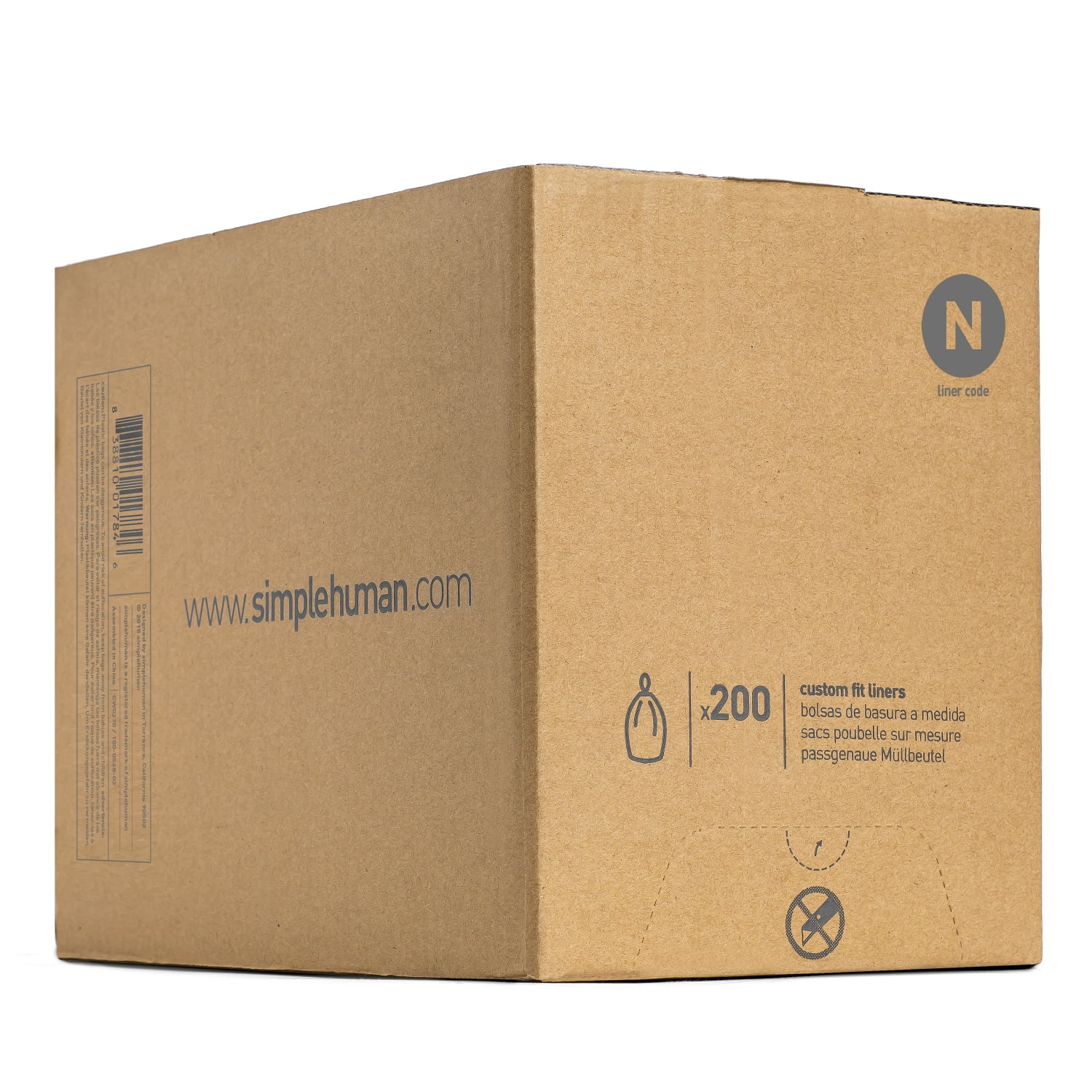simplehuman Code K Genuine Custom Fit Drawstring Trash Bags in Dispenser  Packs, 60 Count, 35-45 Liter / 9.2-12 Gallon, White