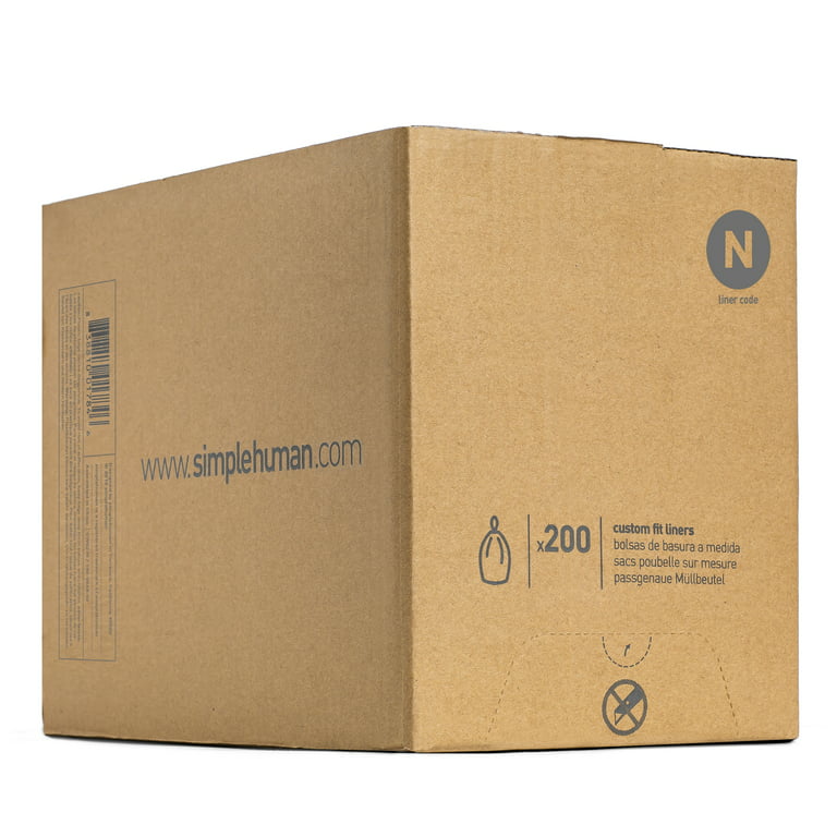 simplehuman Code N Custom Fit Drawstring Trash Bags in Dispenser Packs, 60  Count, 45-50 Liter / 11.9-13.2 Gallon, White White 60 Liners