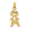 thumbnail image 1 of 14K Yellow Gold Polished & Textured Boy Pendant, 1 of 2