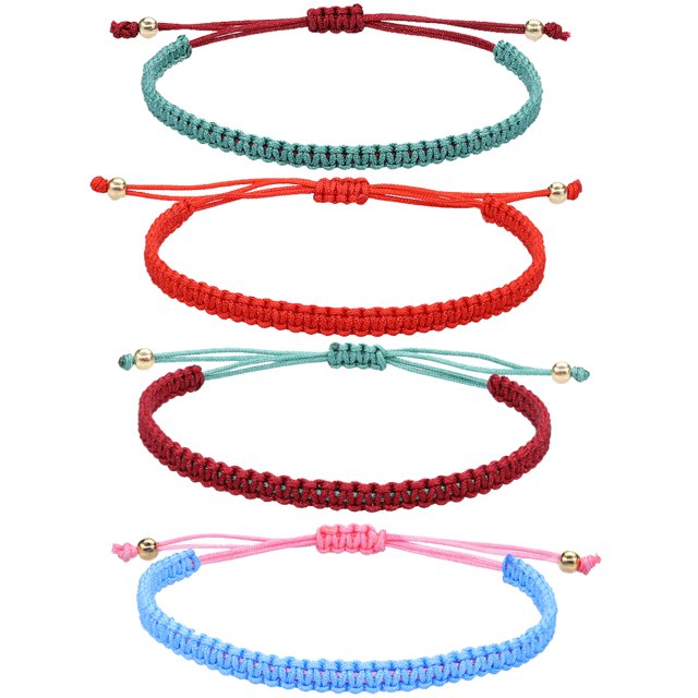 4 pulseras ajustables para mujeres, accesorios de joyería para mujeres y adolescentes, buena suerte