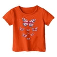 thumbnail image 3 of TAIAOJING T-Shirts Polyvalents Garçon Fille Imprimé Papillon Manches Courtes Col Rond T-Shirts Drapeau Élégant Coupe Décontractée Léger Usage Quotidien, 3 of 3