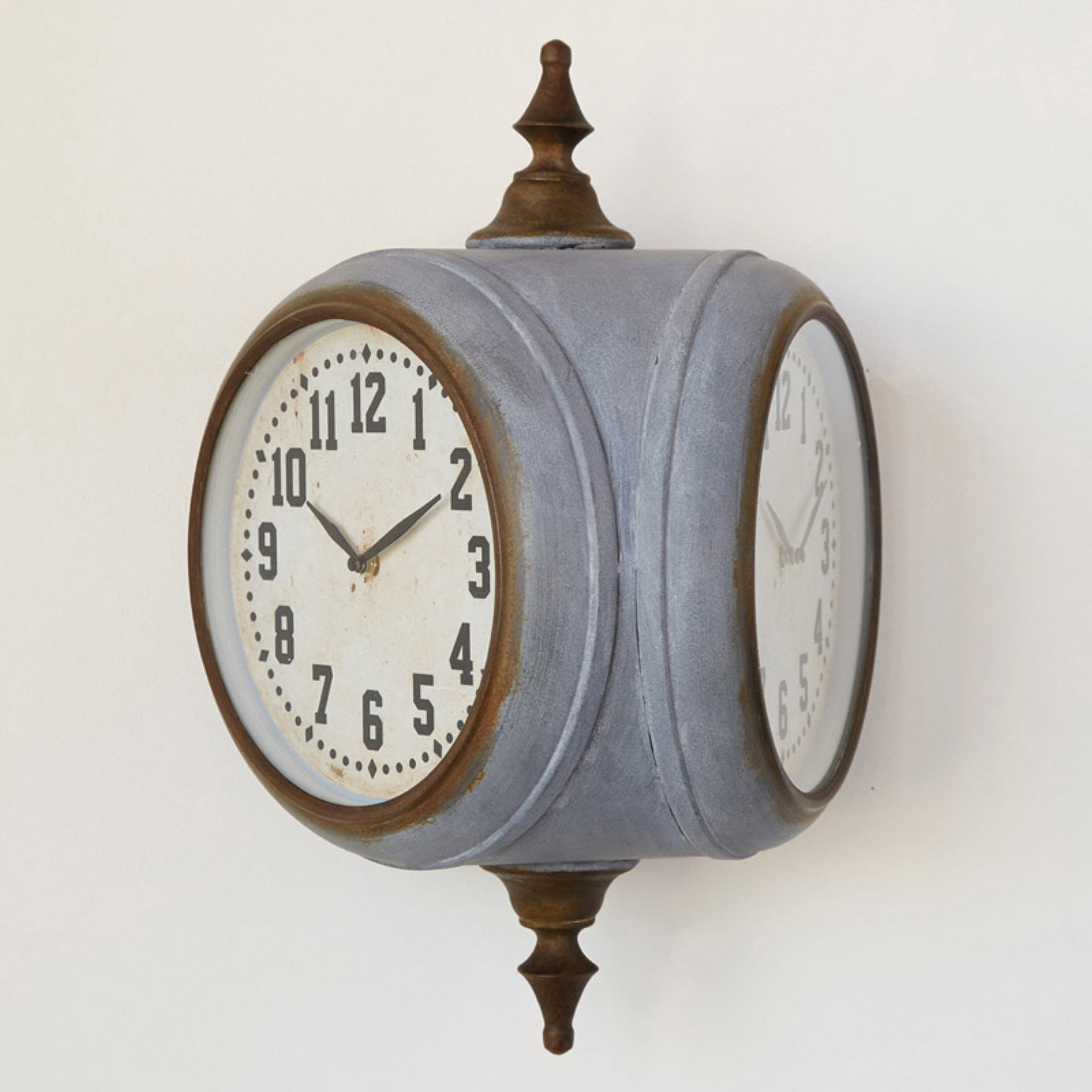 Creative Co-Op Metal Double Sided Wall Clock
