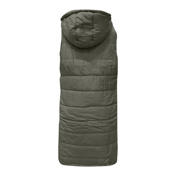 Jsaierl Long Puffer Vest for Women Sleeveless Zipper Maxi Length